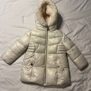 Michael Kors Toddler 24M White Winter Puffer Coat